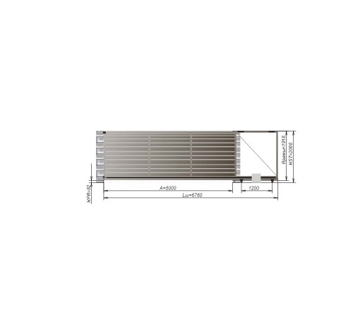 Откатные ворота Alutech 5000x2000 мм.