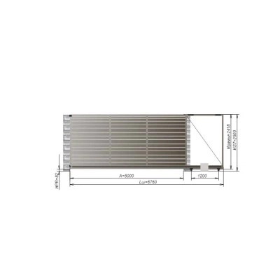 Откатные ворота Alutech 5000x2500 мм. Откатные ворота Alutech 5000x2500 мм.