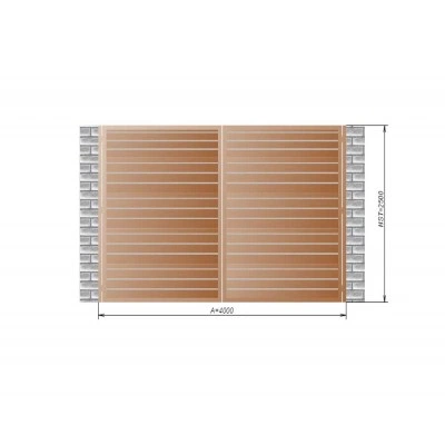 Распашные ворота Alutech 4000x2500 мм. Распашные ворота Alutech 4000x2500 мм.