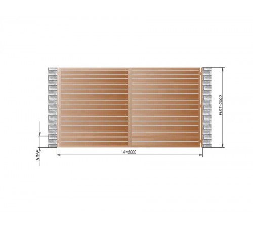Распашные ворота Alutech 5000x2500 мм.