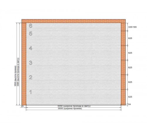 Промышленные секционные ворота Alutech 3500х3500 мм