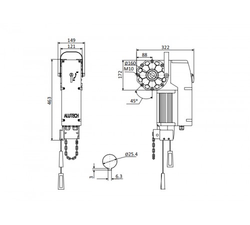 Alutech TR-10024-400KIT автоматика для промышленных секционных ворот