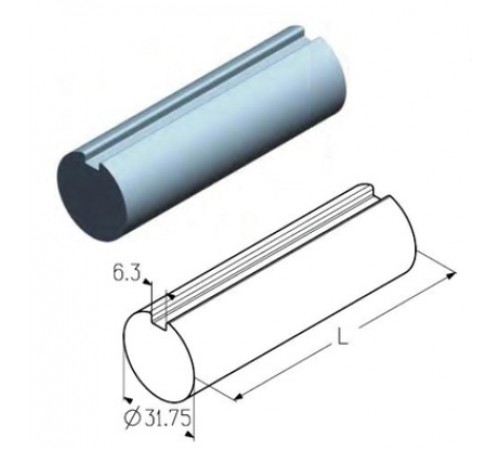 Alutech TSS-5/4-6000 вал полнотелый 6000 мм.